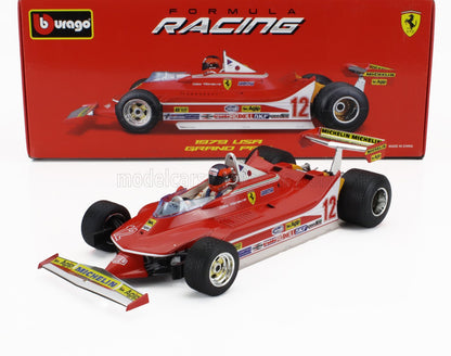 1979 USA GRAND PRIX. GILLES VILLENEUVE- F1 FERRARI - F1 312T4 N 12 WINNER WATKINS GLEN GP USA (WITH PILOT FIGURE AND RAIN WHEELS)