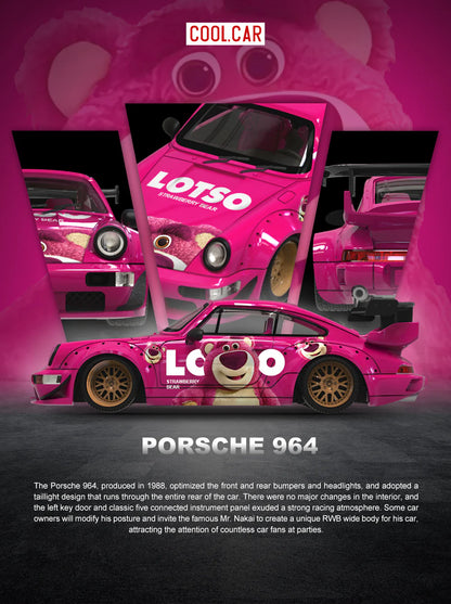 CoolCar 1:64- Porsche 964- LOTSO  STRAWBERRY BEAR CC640878