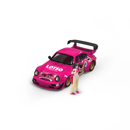 CoolCar 1:64- Porsche 964 w/Figurine- LOTSO STRAWBERRY BEAR  CC640878-1