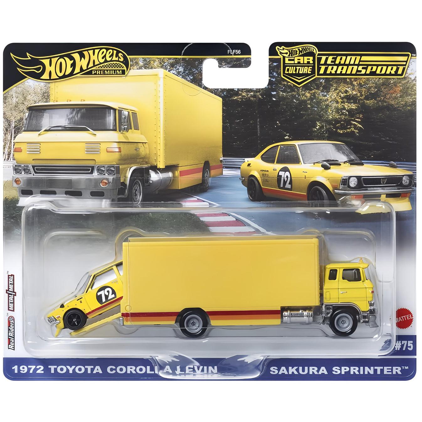 Hot Wheels Team Transport-1972 Toyota Corolla Levin + Sakura Sprinter (JBM34)