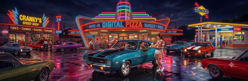 (PRE-ORDER 2027) Digital Pizza 1/18 (by Acme) -1969 Camaro RS Z/28 in Azure Turquoise