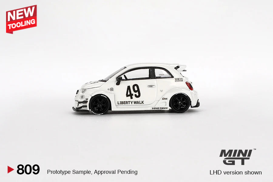 MINI GT-LB-WORKS x Abas Works ABARTH 595 Gara White-(MGT00809)