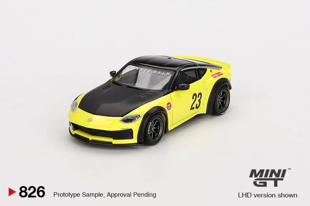 MINI GT-Nissan Z X LB NATION WORKS Ikazuchi Yellow MGT00826