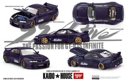 Kaido House x Mini GT - Nissan Skyline GT-R (R33)  – &quot;Active Carbon&quot; (KHMG163)