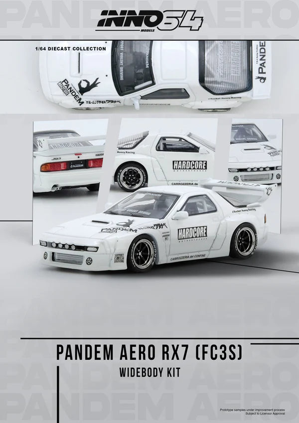 INNO64-MAZDA RX7 (FC3S) "PANDEM AERO" Widebody Kit IN64-RX7FCP-WHI1
