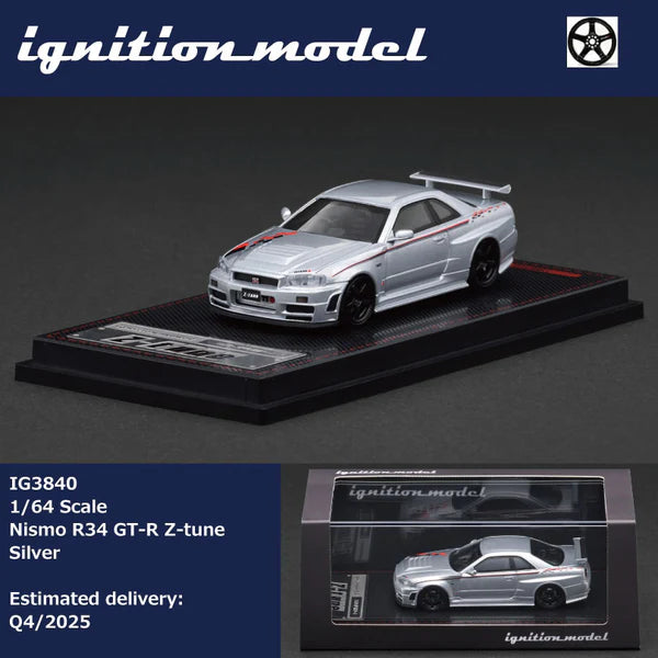 Ignition Model 1/64- Ignition Model 1:64 Nismo R34 GT-R Z-tue Silver IG3840