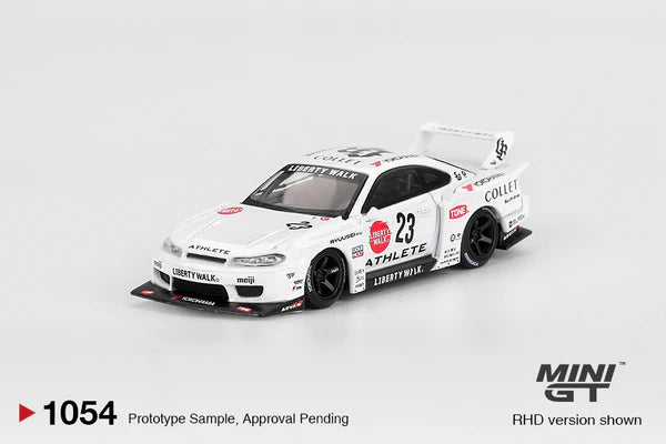(PRE-ORDER 2025) Mini GT-  Nissan LB-Super Silhouette S15 SILVIA ATHLETE – White MGT01054