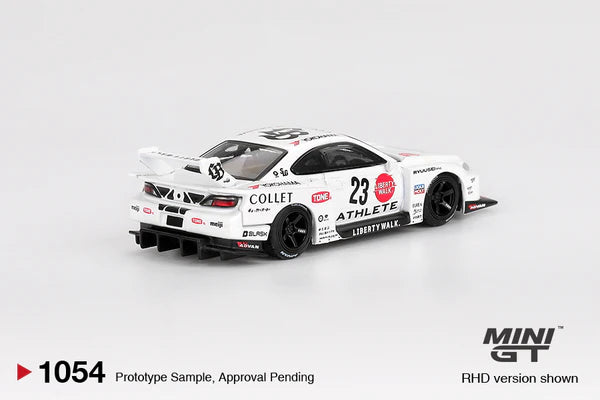 (PRE-ORDER 2025) Mini GT-  Nissan LB-Super Silhouette S15 SILVIA ATHLETE – White MGT01054