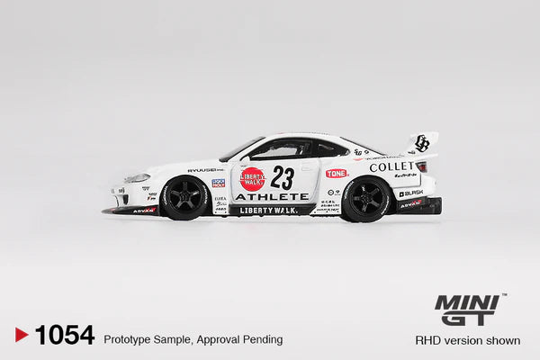 (PRE-ORDER 2025) Mini GT-  Nissan LB-Super Silhouette S15 SILVIA ATHLETE – White MGT01054