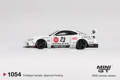 (PRE-ORDER 2025) Mini GT-  Nissan LB-Super Silhouette S15 SILVIA ATHLETE – White MGT01054