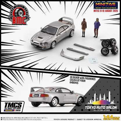 BM CREATIONS 1/64 - Toyota Celica GT Four-ID Silver (RHD) w/ Figures 64B0415