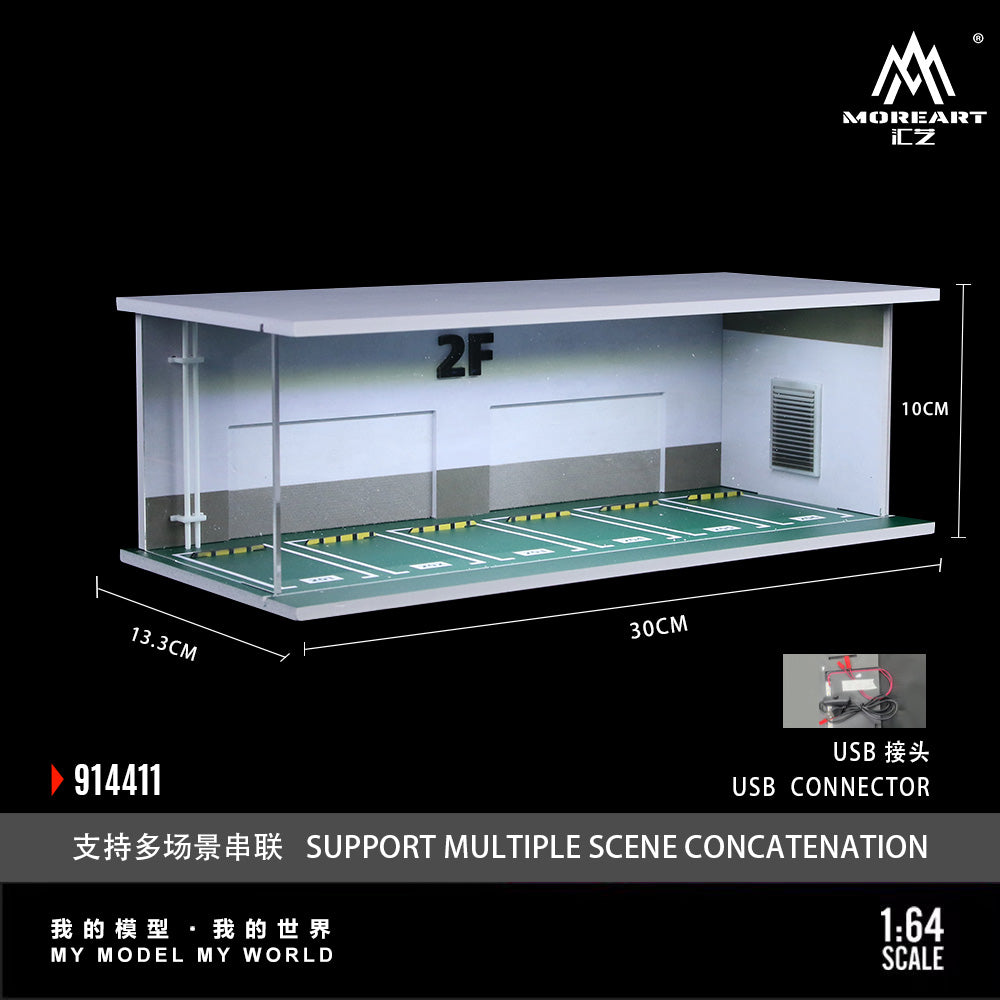 MoreArt Diorama 1:64- 2F Parking Lot-Lighted Scene Diorama MO914411