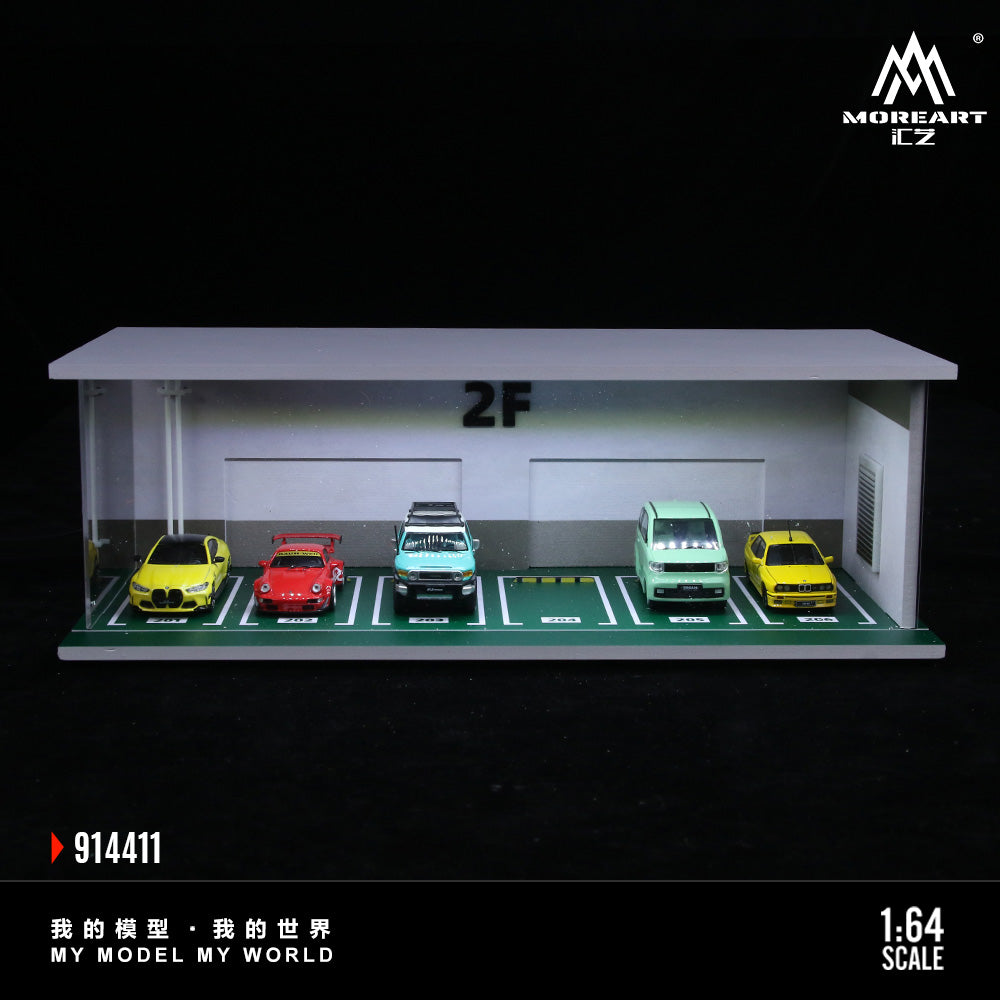 MoreArt Diorama 1:64- 2F Parking Lot-Lighted Scene Diorama MO914411