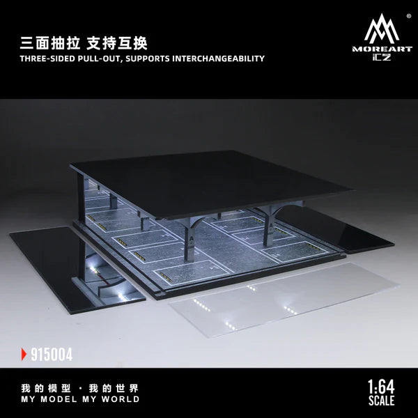MoreArt Diorama 1:64- Garage de stationnement souterrainé clairé-Underground Parking Garage Lighted Assembly Scene  MO915004