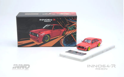 INNO64 1/64 - Resin Ford Escort MK2 Pandem "Emotion" Retro Havoc Red - IN64R-MK2P-RED