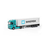Mercedes-Benz Actros Camion Porte-Conteneur Bleu et Blanc Livrée Maersk 1:64 – Time Micro x Perka TM646742
