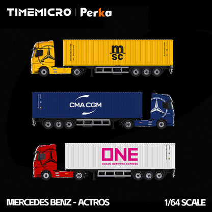 Mercedes-Benz Actros Camion MSC Jaune Vif 1:64 – TimeMicro + Perka TM646744