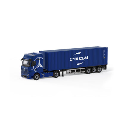 Mercedes-Benz Actros Camion CMA CGM Bleu Océan 1:64 – TimeMicro + Perka TM646745
