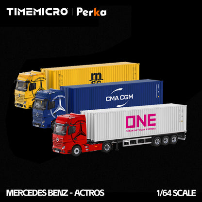 Mercedes-Benz Actros Camion CMA CGM Bleu Océan 1:64 – TimeMicro + Perka TM646745