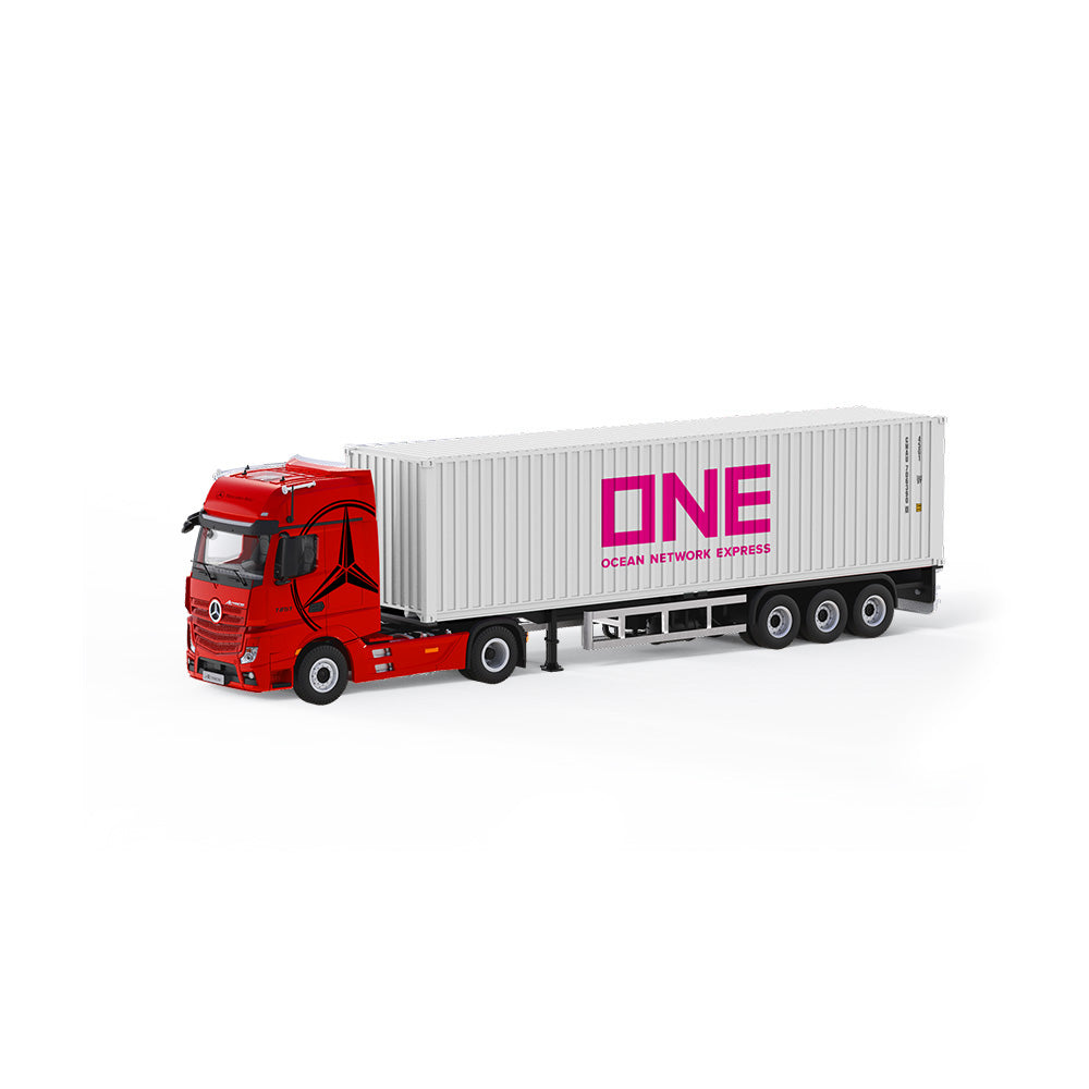 Mercedes-Benz Actros ONE Truck Red Flame White 1:64 – TimeMicro + Perka TM646746