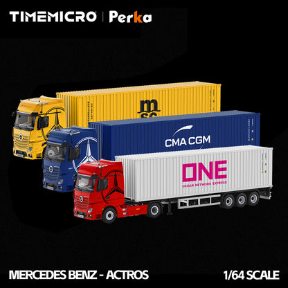 Mercedes-Benz Actros ONE Truck Red Flame White 1:64 – TimeMicro + Perka TM646746