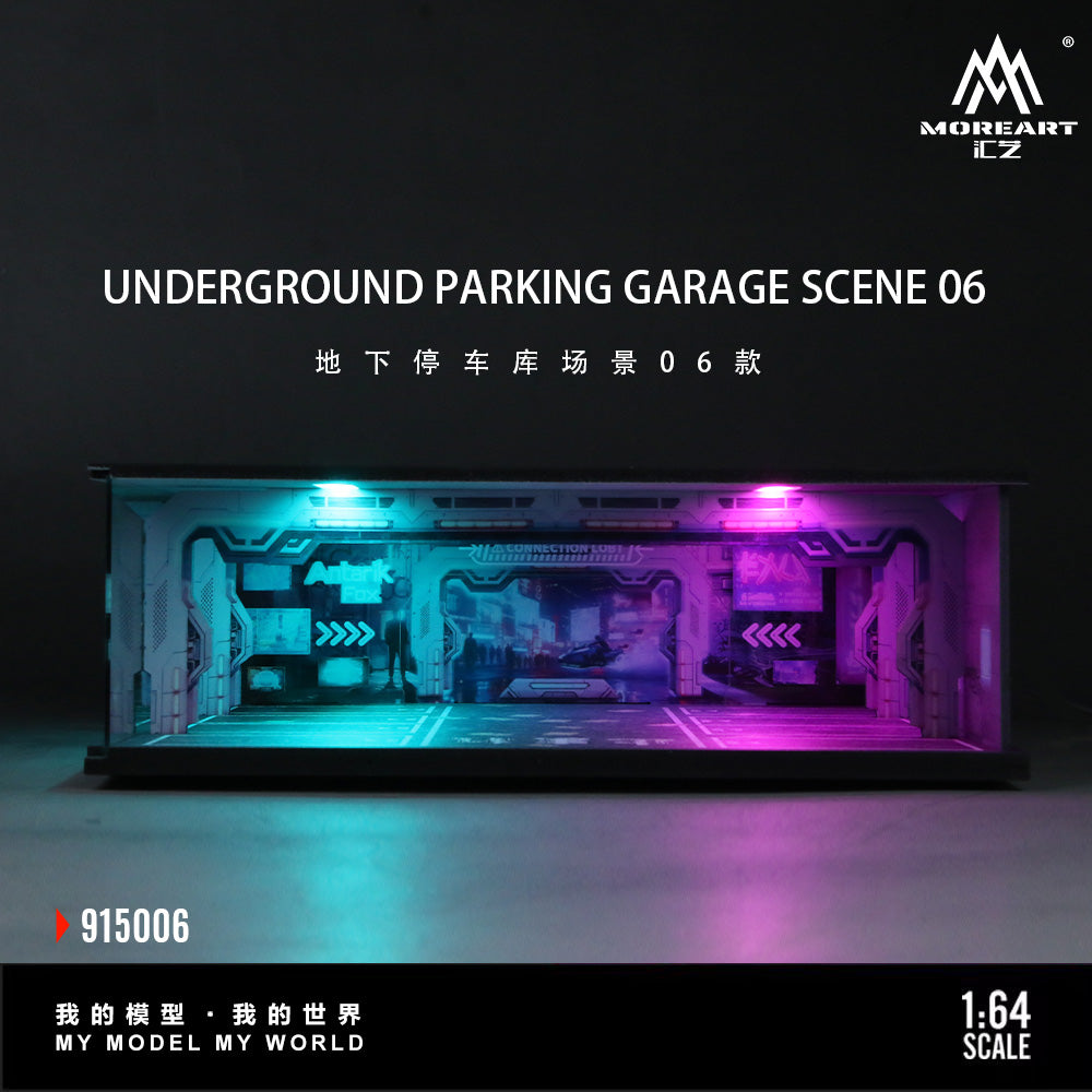 Lighted Underground Parking Garage Scene Model 06 1:64 – MoreArt MO915006