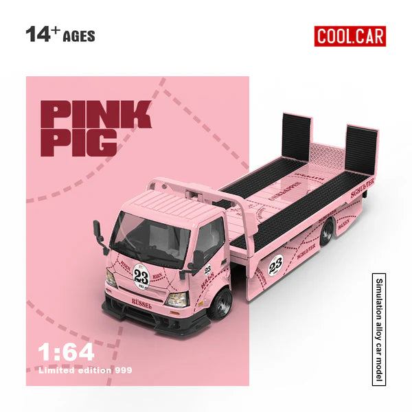 Remorque de transport à plateau H300 rose 1:64 – Cool Car CC647223