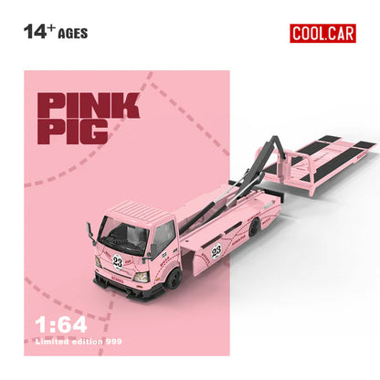 Remorque de transport à plateau H300 rose 1:64 – Cool Car CC647223