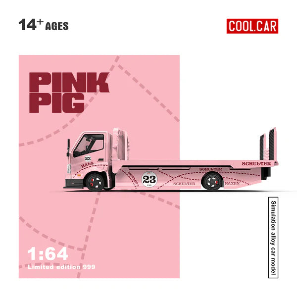 Remorque de transport à plateau H300 rose 1:64 – Cool Car CC647223