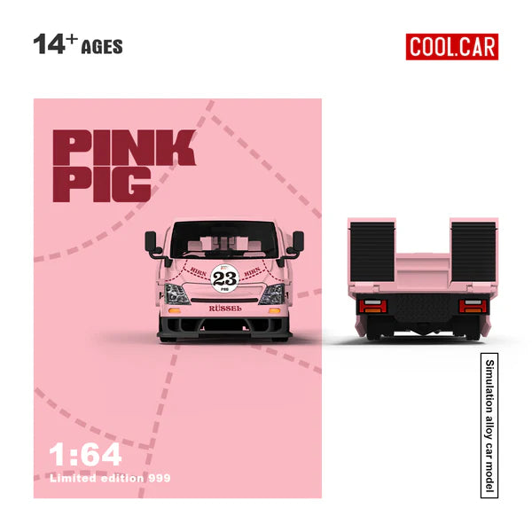 Remorque de transport à plateau H300 rose 1:64 – Cool Car CC647223
