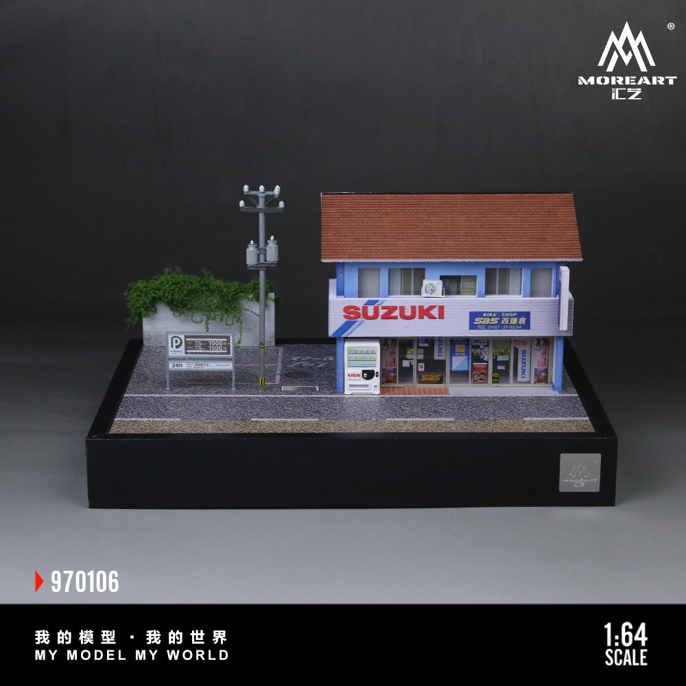 Nishi-Kamakura Suzuki Motorcycle Specialty Store Upgraded Scene Huiyi MoreArt 1:64 MO970106