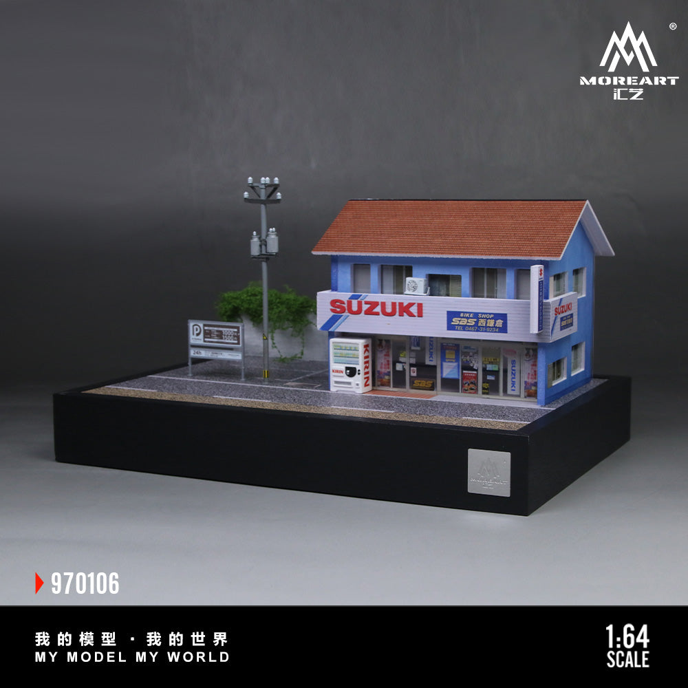 Nishi-Kamakura Suzuki Motorcycle Specialty Store Upgraded Scene Huiyi MoreArt 1:64 MO970106
