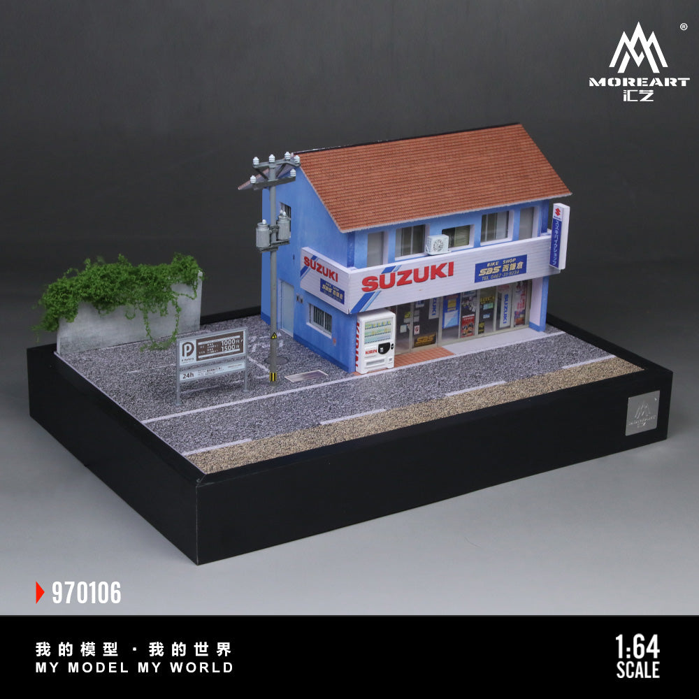 Nishi-Kamakura Suzuki Motorcycle Specialty Store Upgraded Scene Huiyi MoreArt 1:64 MO970106
