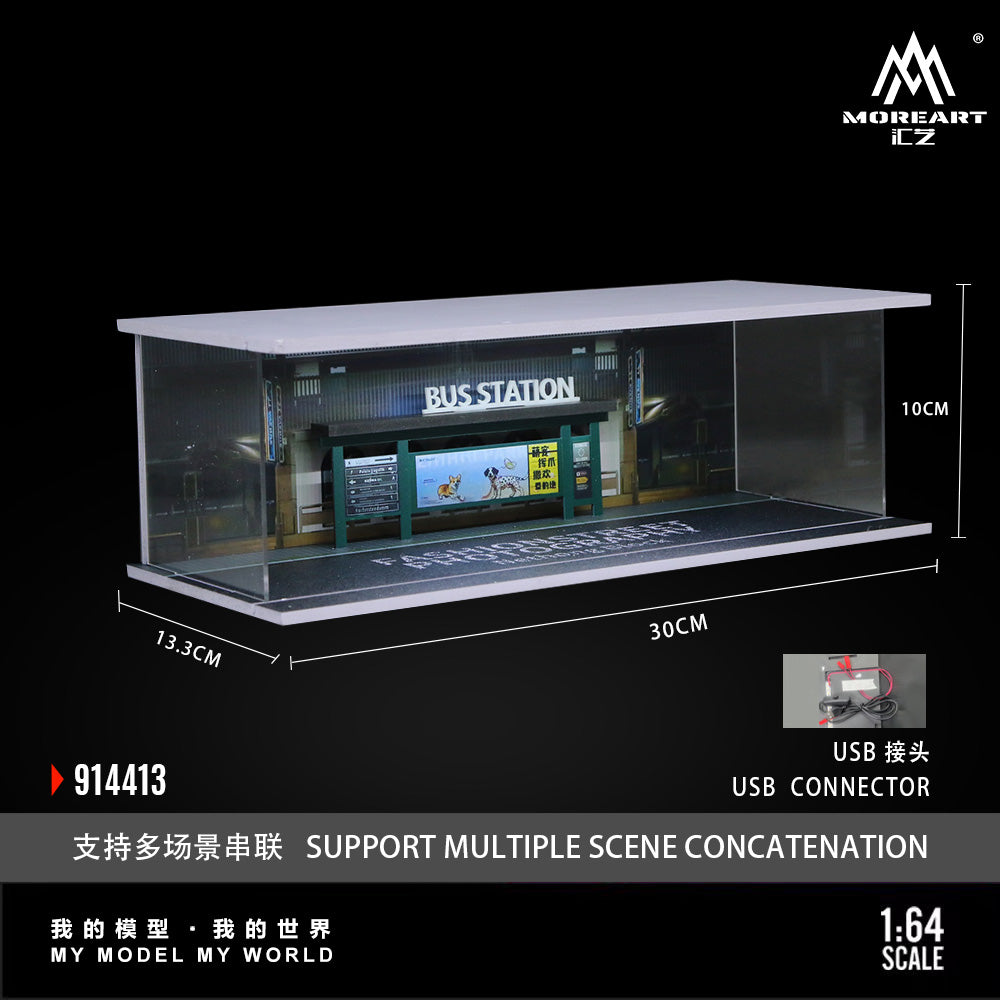 Bus Stop Lighted Scene 1:64 – MoreArt MO914414