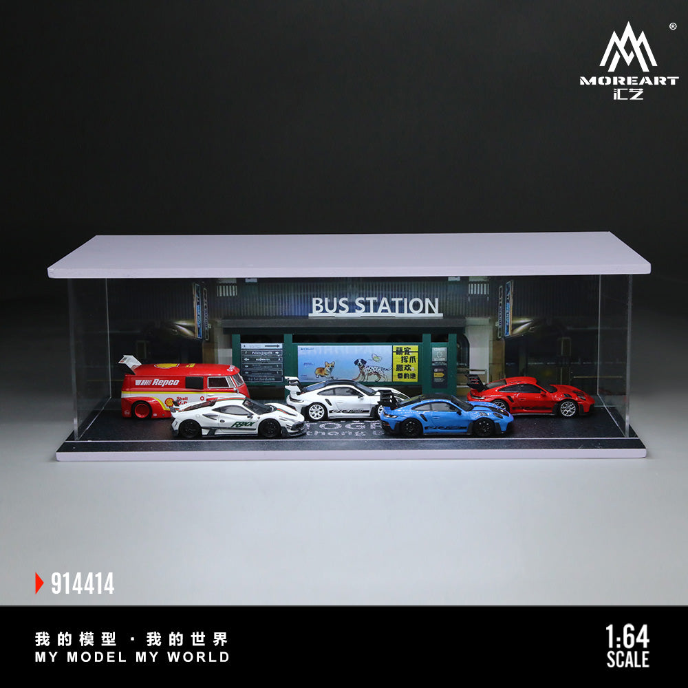 Bus Stop Lighted Scene 1:64 – MoreArt MO914414