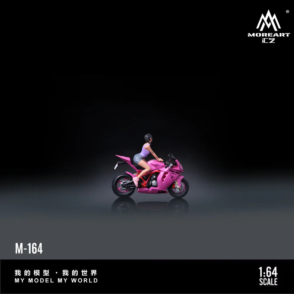 MoreArt 1/64 - Motocycle with Doll Rose-Pink  "Version B" MO222164