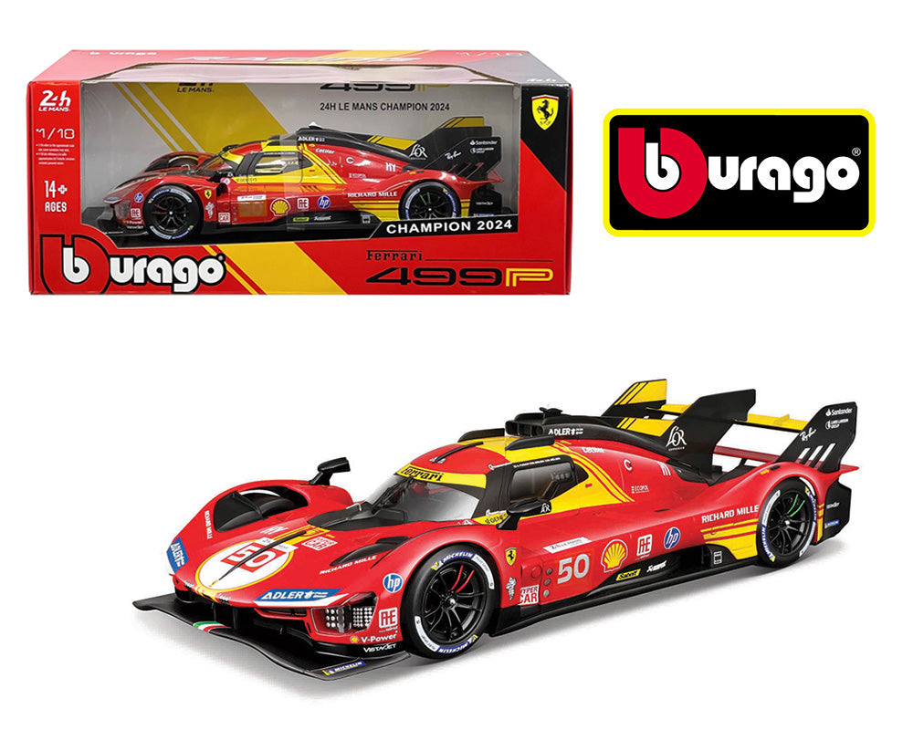 Burago 1:18 – Ferrari 499P 24H Le Mans Champion 2024 – Red – Racing 18-16303