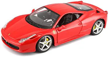 Bburago-1:24- 458 Italia Red -Race &amp; Play 18-26003RD