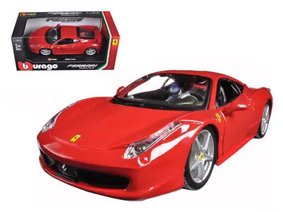Bburago-1:24- 458 Italia Red -Race &amp; Play 18-26003RD