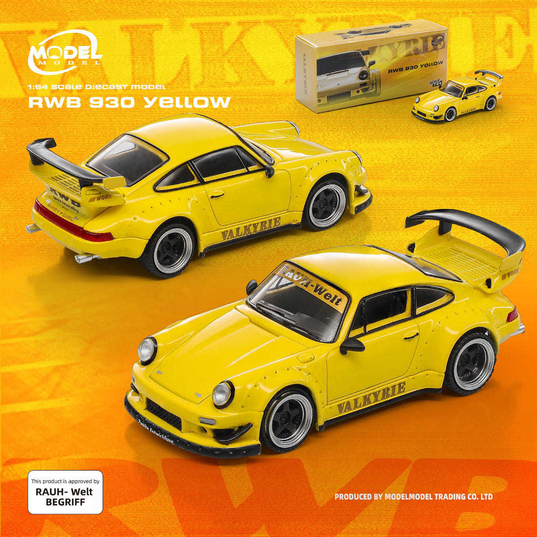 (PRE-ORDER 2026) RWB 930 Valkyrie jaune – MODELMODEL 1:64 MM64-RWB930-005