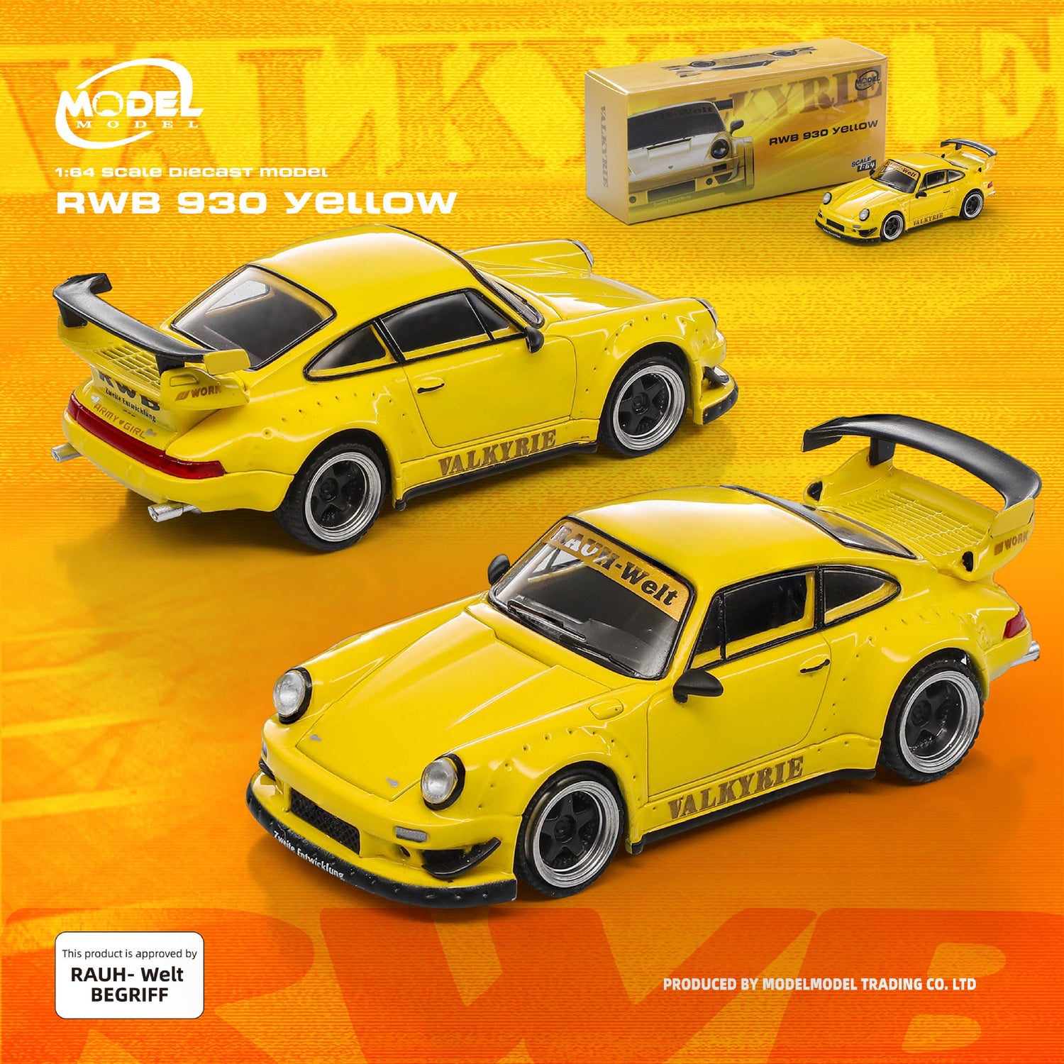 (PRE-ORDER 2026) RWB 930 Valkyrie jaune – MODELMODEL 1:64 MM64-RWB930-005