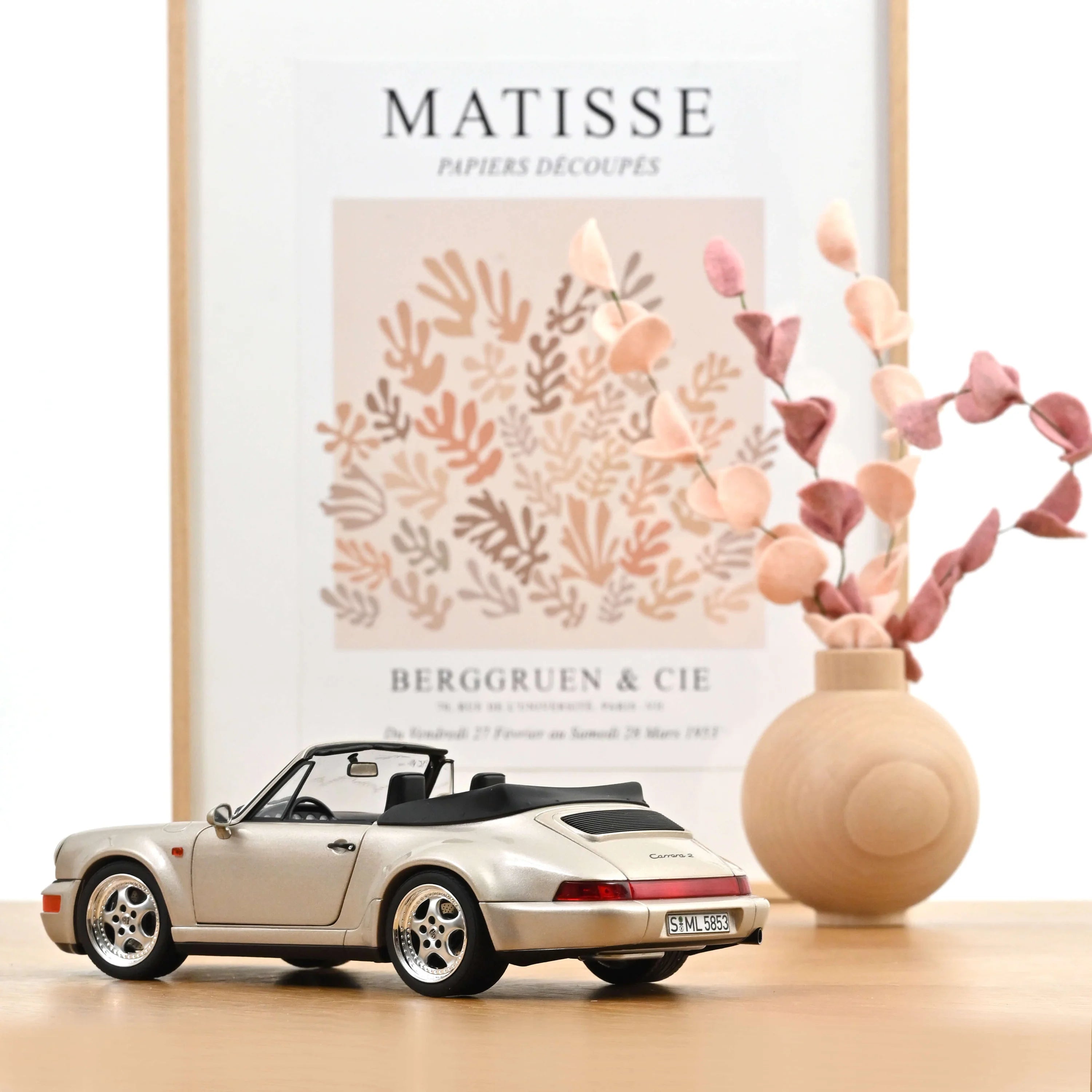 1992 Porsche 911 Turbo Look Cabriolet Zermatt Silver Metallic 1:18 – Norev 187140