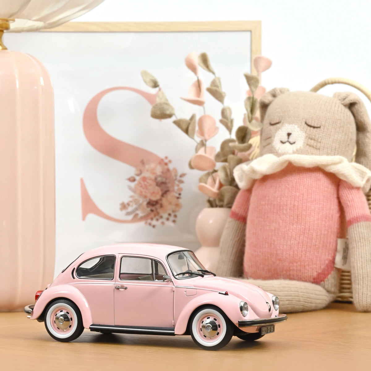 Norev 1:18 Volkswagen Beetle 1303 1973 Pastel Pink New Baby Gift 188677