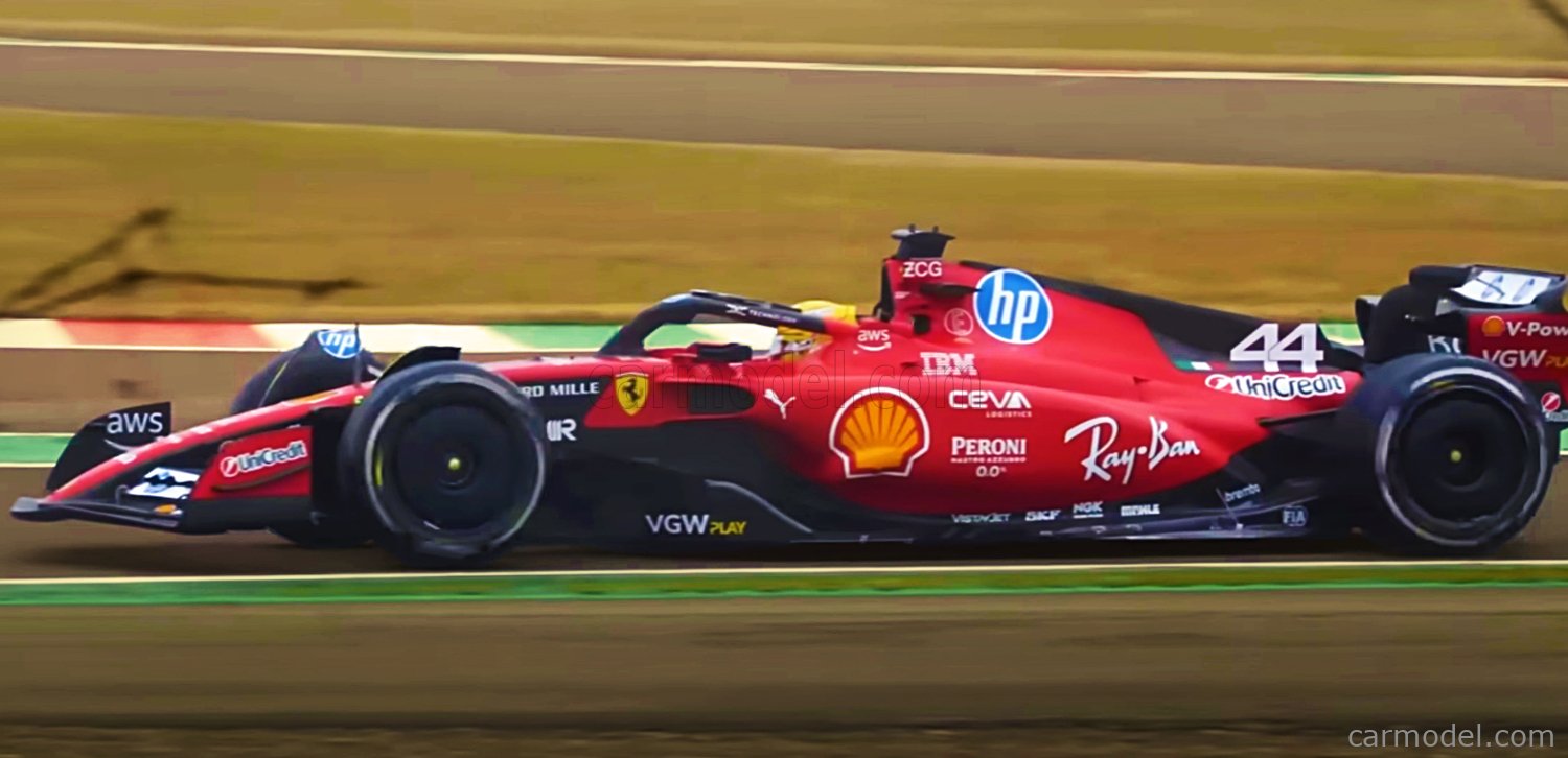 FERRARI - F1 SF-23 TEAM SCUDERIA FERRARI HP N 44 FIORANO 2025 LEWIS HAMILTON -WITH SHOWCASE - RED BLACK