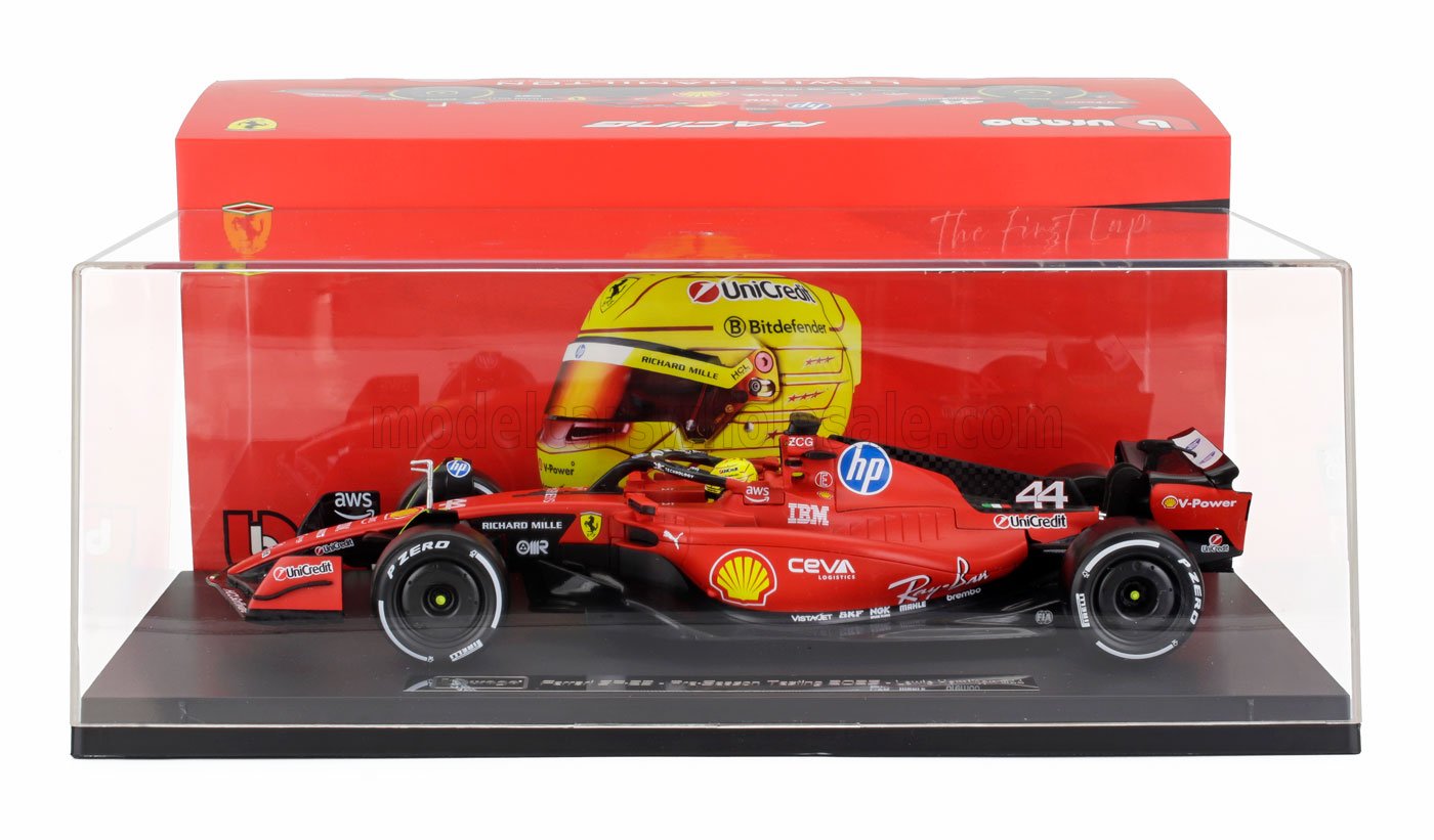 FERRARI - F1 SF-23 TEAM SCUDERIA FERRARI HP N 44 FIORANO 2025 LEWIS HAMILTON -WITH SHOWCASE - RED BLACK