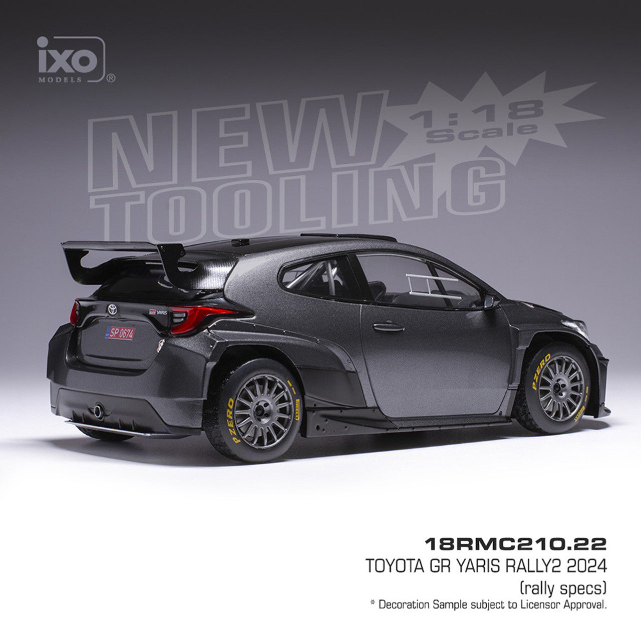 TOYOTA GR YARIS Rally2 2024 Grey (rally specs) (1:18)