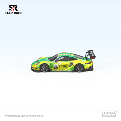 Star Race 1/64 -  Porsche 911 GT3 R Racing Car Yellow Green 