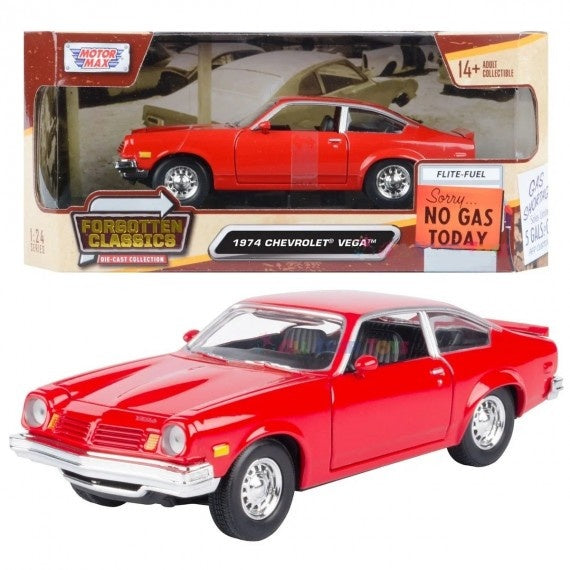 Chevrolet Vega 1974 Rouge – Motormax 1:24 Forgotten Classics – 79046RD