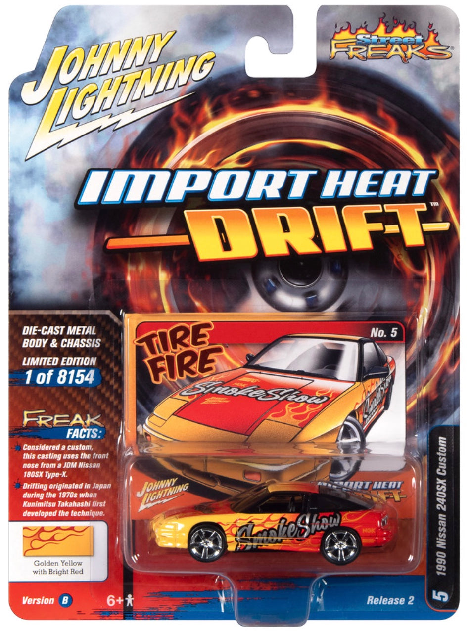 1990 Nissan 240SX rouge et jaune avec graphiques Smoke Show - Import Heat/Drift - JLSF024-2B-5