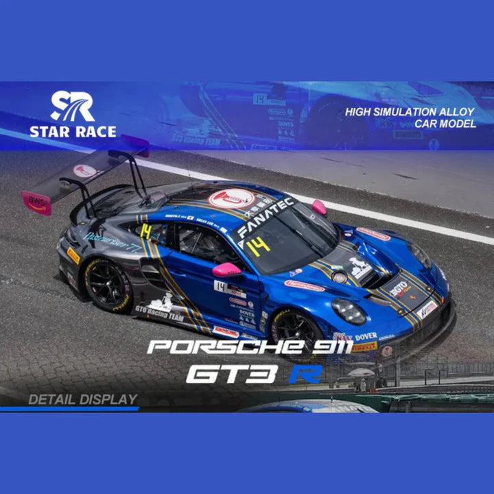 Porsche 911 GT3 R No 14 GT6 Racing bleu et noir 1:64 – Star Race SR64038